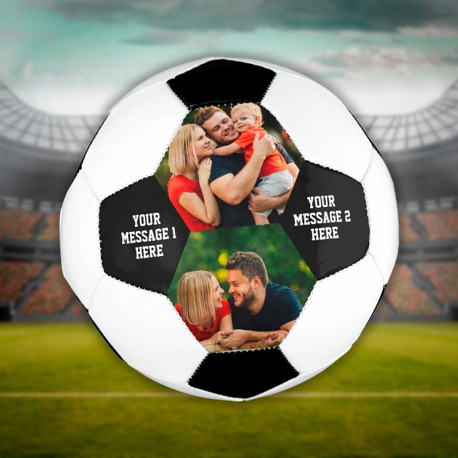 Personalised 2 Photo Message Soccer Ball (Creator Uploaded)