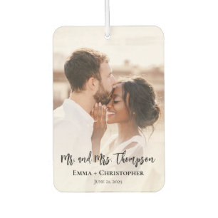 Personalised 2 Photo Newlyweds Car Air Freshener