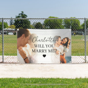Personalised 2 Photo Outdoors Marriage Proposal Banner