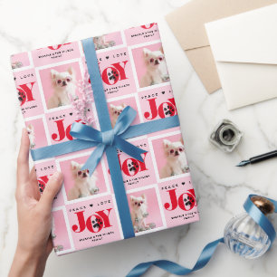 Personalised 2 Photo Pet Dog JOY Wrapping Paper