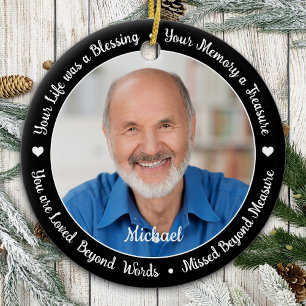 Personalised 2 Photo Remembrance Keepsake Memorial Ceramic Ornament