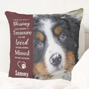 Personalised 2 Photo Sympathy Gift Pet Memorial Cushion