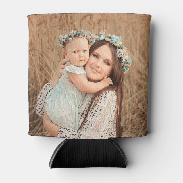 Personalised 2 Photo Template Double Sided Can Coo Can Cooler (Front)