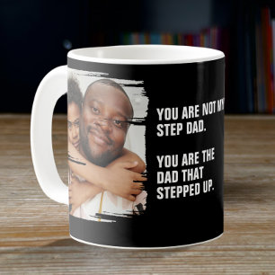 Personalised 2 Photo The Dad That Stepped Up Coffee Mug
