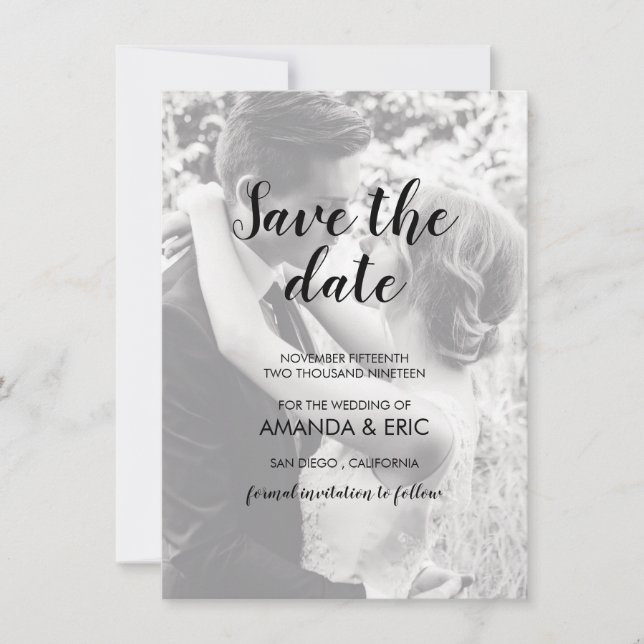 Personalised 2 Photo Wedding Save the Date Card (Front)