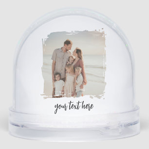 Personalised 2 Photo Xmas Custom Text Picture Gift Snowglobe