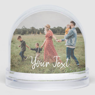 Personalised 2 Photos & Custom Text Template Snowglobe