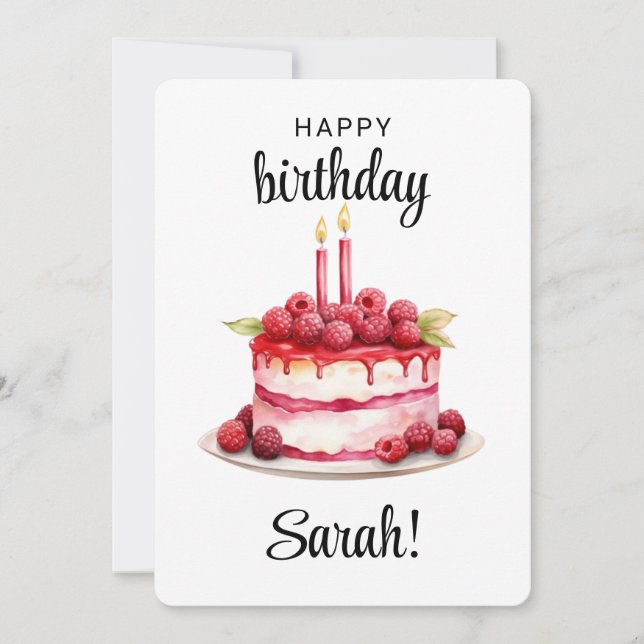 Personalised 2nd Birthday Cake Card Baby Girl (Front)