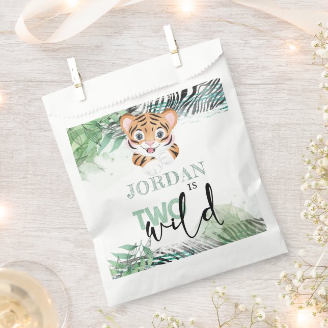 Personalised 2nd Birthday Lion Jungle Favour Bag (Clipped)