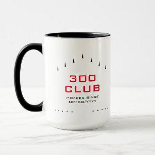 Personalised 300 Club Member Bowling Lane Markings Mug