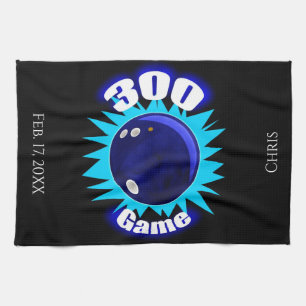 Personalised 300 Game Blues Bowling Towel