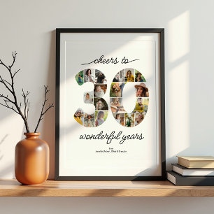 Personalised 30 Photo Collage Celebration Poster