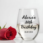 Personalised 30th 40th 50th 60th 70 Birthday Party Stemless Wine Glass<br><div class="desc">Personalised 30th 40th 50th 60th 70 Birthday Party Stemless Wine Glass</div>