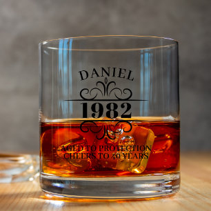 Personalised 30th 40th 50th 60th 70 Birthday Party Whiskey Glass