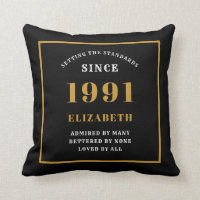 Personalised 30th Birthday 1991 Elegant Chic Black