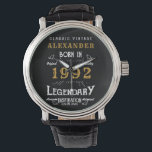 Personalised 30th Birthday 1992 Vintage Black Gold Watch<br><div class="desc">A personalised unique watch for that special birthday person. Add the name to this vintage retro style design for a custom birthday gift. Easily edit the name and year with the template provided. A wonderful custom birthday gift. More gifts and party supplies for that party celebration available with the "Legendary"...</div>