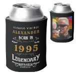 Personalised 30th Birthday Add Name Year Photo Can Cooler<br><div class="desc">Personalised birthday add any year and name can cooler. Edit the name, year and photo with the template provided. A wonderful custom black birthday idea. More gifts and party supplies available with the "Legendary" design in the store. More gifts and party supplies available with the "Legendary" design in the store....</div>
