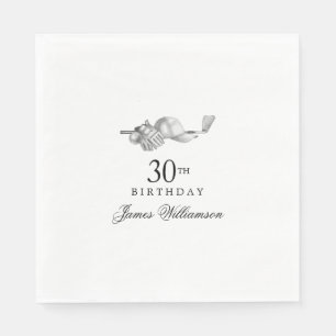 Personalised 30th Birthday Party Golf Theme Napkin