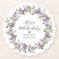 Personalised 30th Birthday Purple Lilac Flower