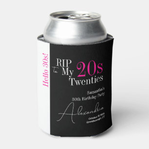 Personalised 30th Birthday RIP 20s Hello 30s Party Can Cooler