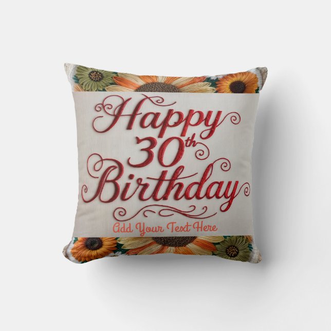 Personalised 30th Birthday Throw Pillow (Front)