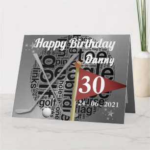 Personalised 30th Golf Birthday Card For Him