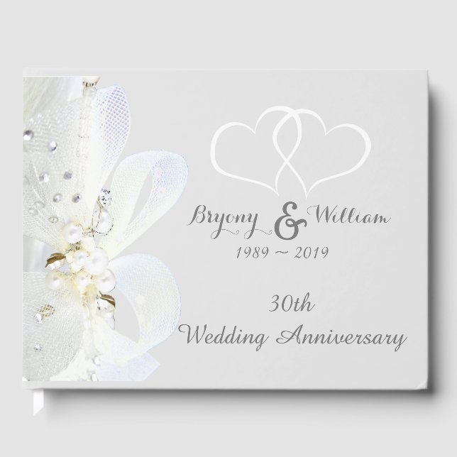 Personalised 30th Wedding Anniversary Guest Book (Front)