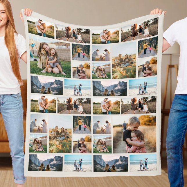 Personalised 32 Photo Collage Fleece Blanket (Creator Uploaded)