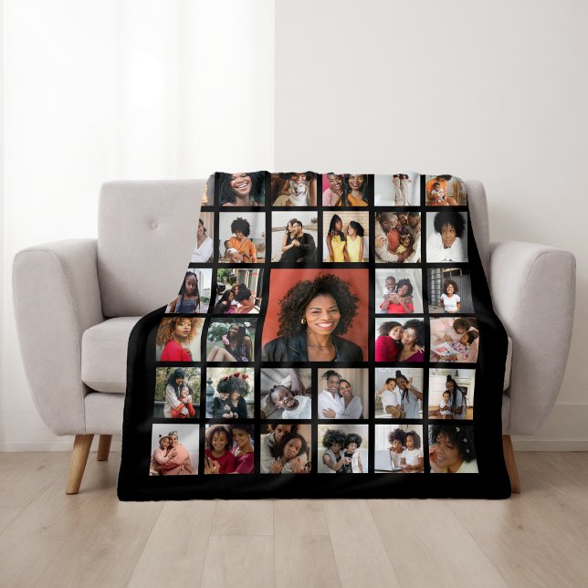 Personalised 33 Photo Collage Memorial Fleece Blanket (Creator Uploaded)
