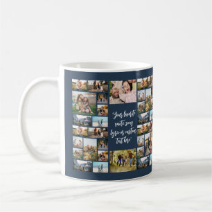 Personalised 34 Photo Collage Custom Quote Coffee Mug
