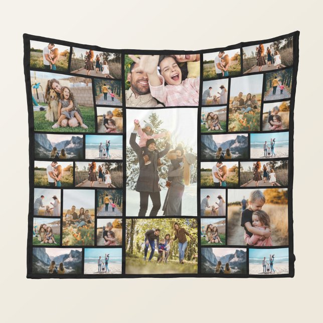 Personalised 35 Photo Collage Fleece Blanket (Creator Uploaded)