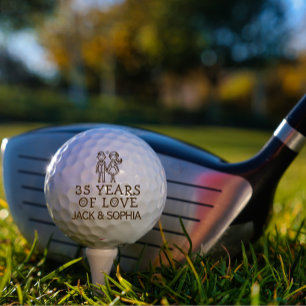 Personalised 35th Wedding Anniversary Couple Name Golf Balls