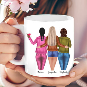 Personalised 3 Best Friends Coffee Mug