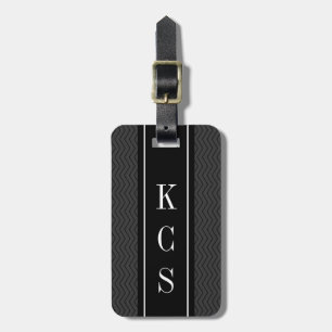 Personalised 3 letter monogram luxury luggage tag