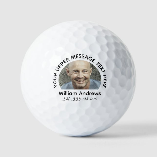 Personalised 3-Line Text & Custom Photo Golf Balls (Front)