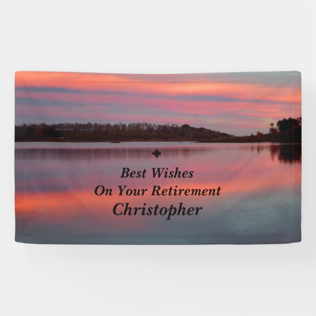 Personalised 3 Lines of Text Fisherman Retirement Banner (Horizontal)