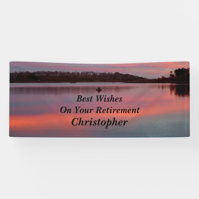 Personalised 3 Lines of Text Fisherman Retirement Banner (Horizontal)