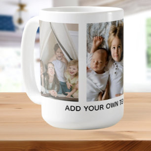 Personalised 3 Photo and Text Coffee Mug