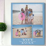 Personalised 3 Photo and Text Photo Collage Faux Canvas Print<br><div class="desc">Make a Personalised Photo keepsake wall art  - Faux Wrapped Canvas Print from Ricaso - add your own three photos and text - photo collage keepsake gifts</div>