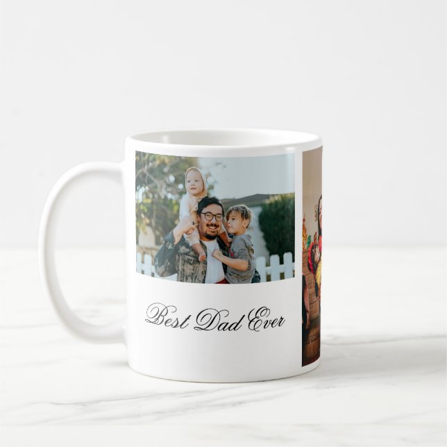 Personalised 3 Photo And Text White Coffee Mug (Left)