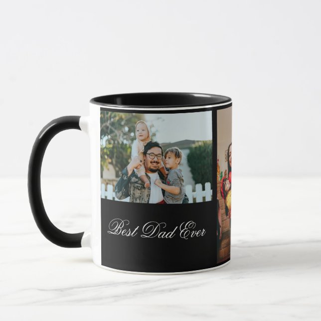 Personalised 3 Photo And Text White Mug (Left)