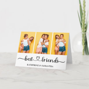 Personalised 3 Photo Collage Best Friends Forever Card