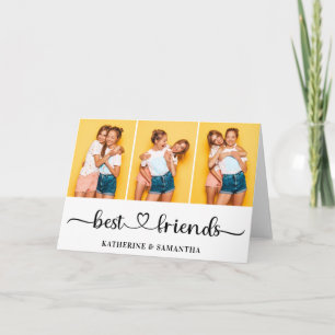 Personalised 3 Photo Collage Best Friends Forever Card