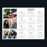 Personalised 3 Photo Collage Family 2025 Calendar Poster<br><div class="desc">2025 calendar monthly planner Personalised YOUR 3 Photo Collage Family 2025 Calendar Poster, </div>