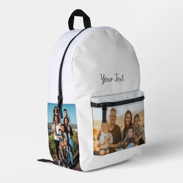 Personalised 3 Photo & Custom Text Template Printed Backpack (Back Corner Left)