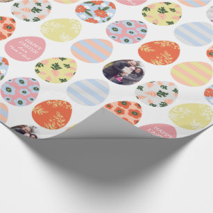 Personalised 3 Photo Easter Eggs Wrapping Paper