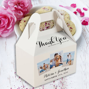 Personalised 3 Photo Newlywed Wedding Thank You Favour Box