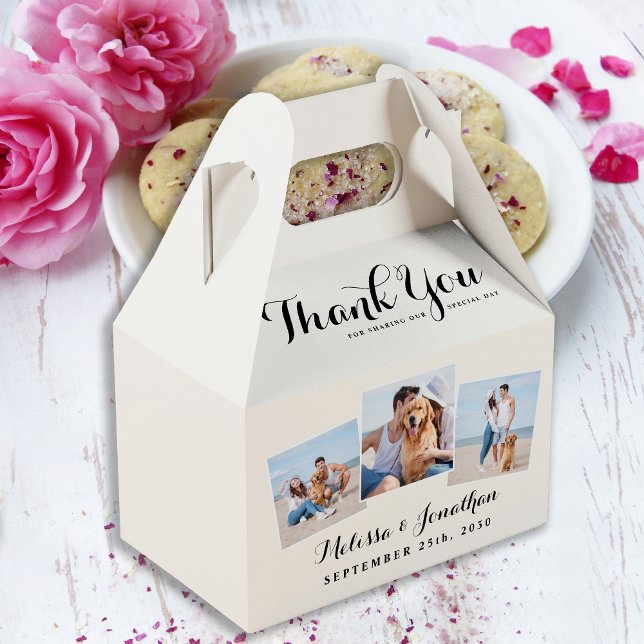 Personalised 3 Photo Newlywed Wedding Thank You Favour Box (Creator Uploaded)