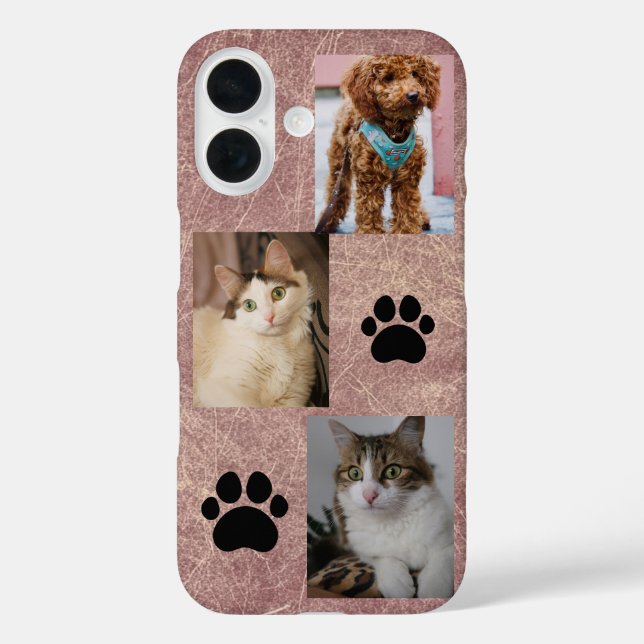 Personalised 3 Photo Phone Case Custom Collage (Back)