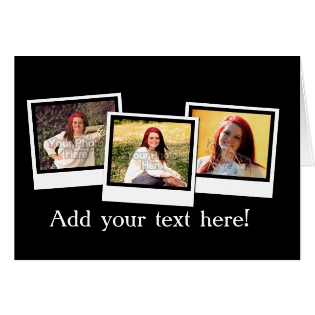 Personalised 3-Photo Snapshot Frames Custom Colour (Front Horizontal)
